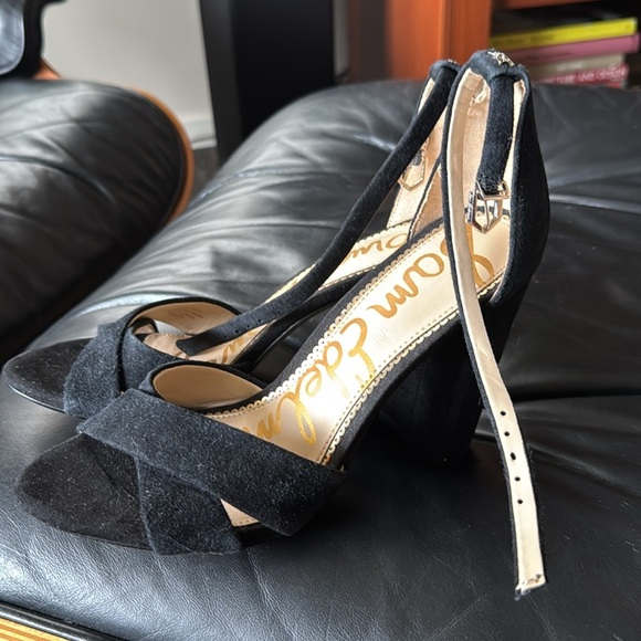 Sam Edelman Yancy - Black Suede Block Heel - Multiple Sizes - Picture 10 of 14